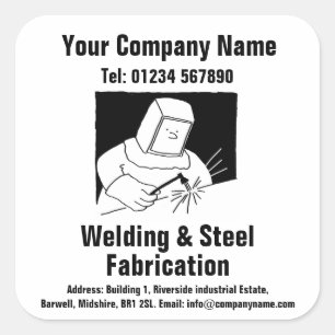 Welding & Fabrication Cartoon Design Square Sticker
