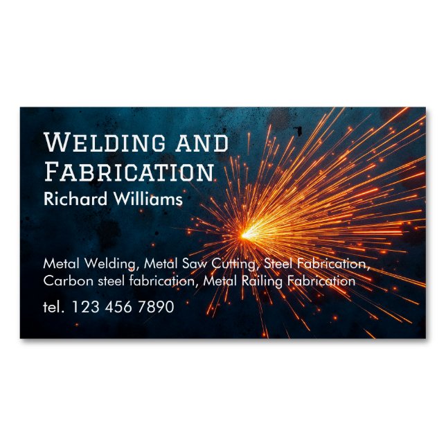 Welding Fabrication Magnetic Business Card (Front)
