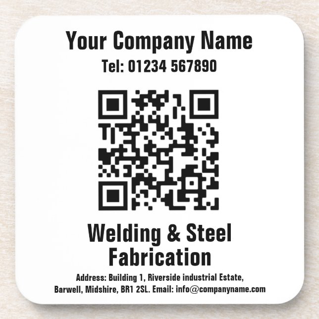 Welding & Fabrication QR Code Design Coaster (Front)