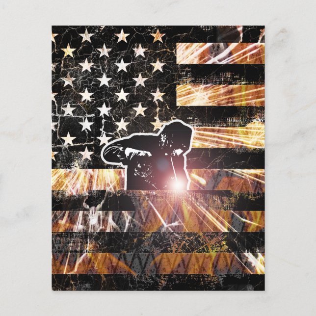 Welding Flag Sparks and Flames Flyer (Front)