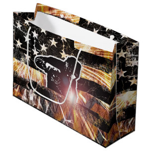 Welding Flag Sparks and Flames Large Gift Bag