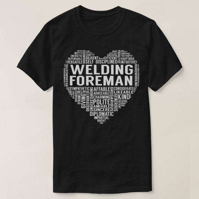 Welding Foreman Heart T-Shirt (Design Front)