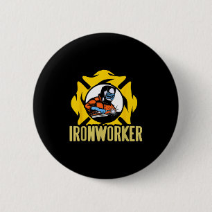 Welding Ironworker Torch Flame Metal Skill Work 6 Cm Round Badge