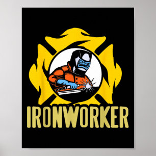 Welding Ironworker Torch Flame Metal Skill Work Poster