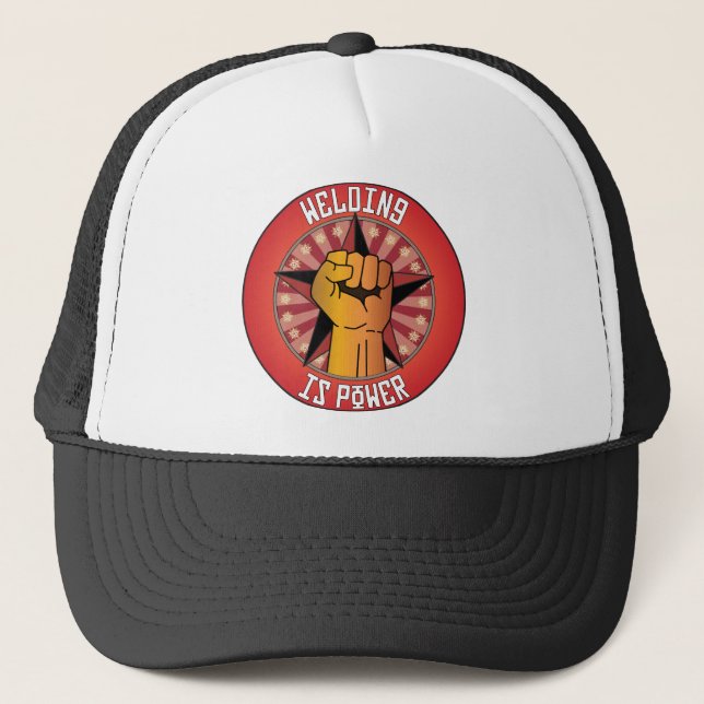 Welding Is Power Trucker Hat (Front)