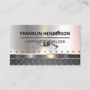 Welding Mask Logo   Metallic   Blue Collar Business Card