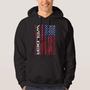 Welding Patriotic American Flag Welder Hoodie