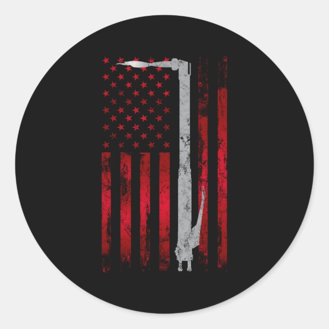 Welding Patriotic Usa American Flag Welder Classic Round Sticker (Front)