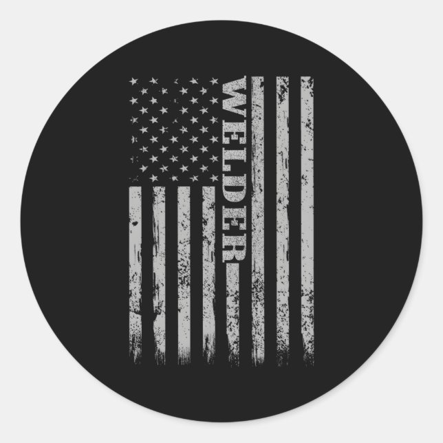 Welding Proud American Welder Classic Round Sticker (Front)