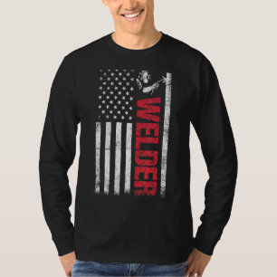 Welding Proud Hard Working Usa Flag Welder T-Shirt