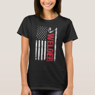 Welding Proud Hard Working Usa Flag Welder T-Shirt