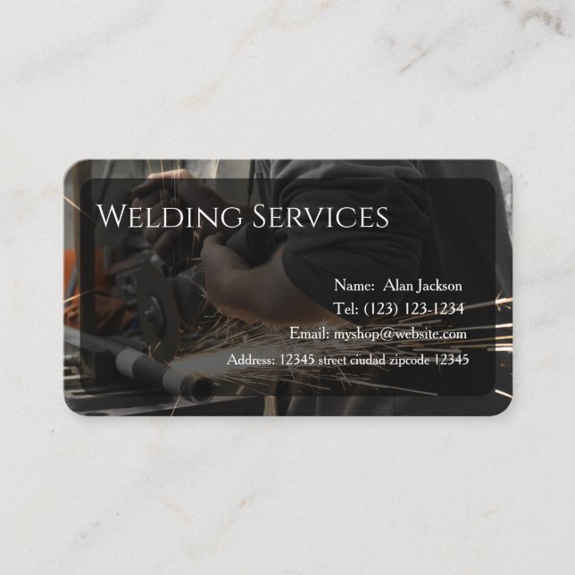 Welding Services Business card editable (Front)