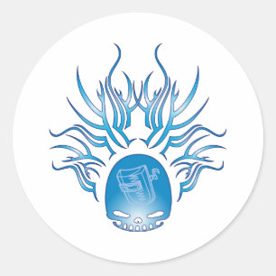 Welding Skull Classic Round Sticker