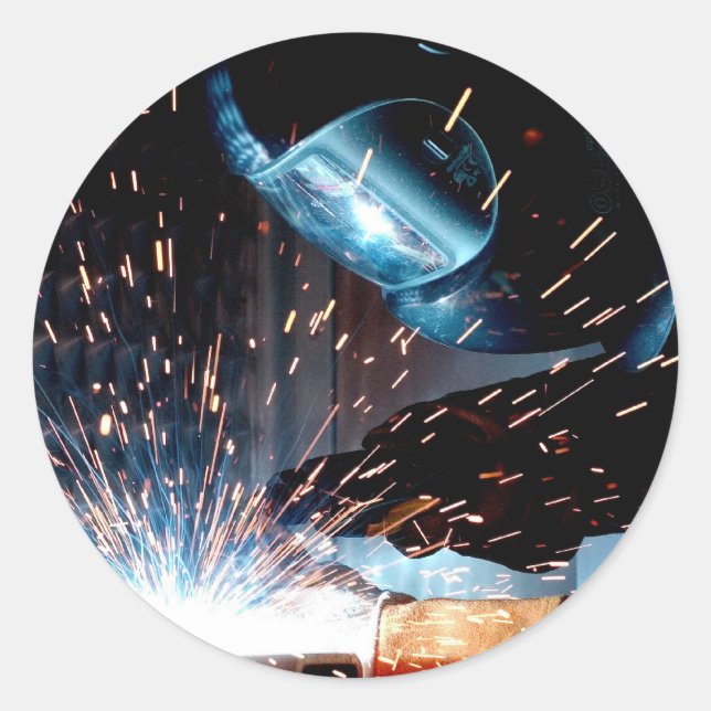 Welding Sparks Classic Round Sticker (Front)
