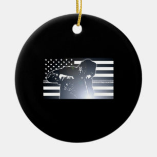 Welding: The Thin Metal Line Flag Ceramic Ornament