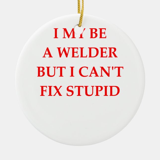 welding welder ceramic tree decoration (Front)