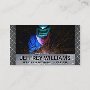 Welding Worker Steel Rivets Business Card
