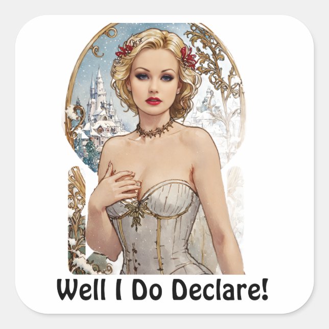 WelI Do Declare! Sexy Sticker Mucha Style (Front)