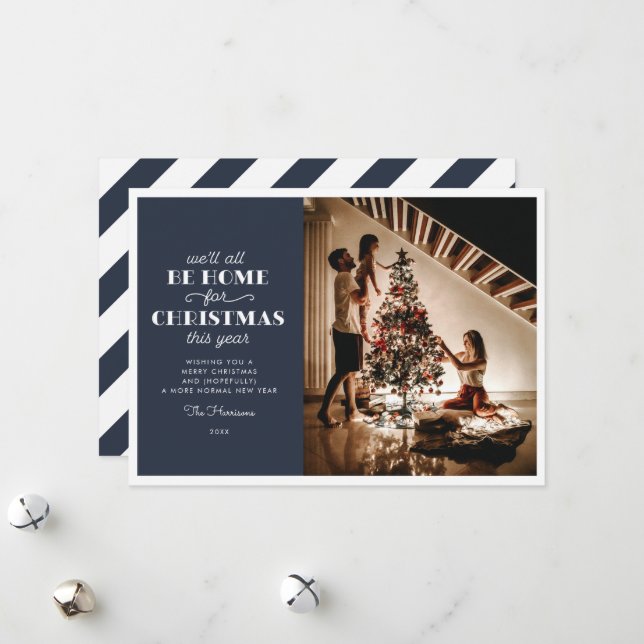 We'll All Be Home for Christmas Holiday Photo Card (Front/Back In Situ)
