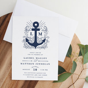 Well Anchored   Nautical Wedding Invitation