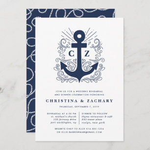 Well Anchored   Rehearsal Dinner Invitation