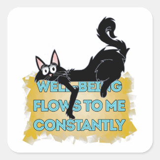 well being flows to me constantly square sticker