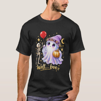 Well Boo Cute Ghost Skeleton Halloween T-Shirt