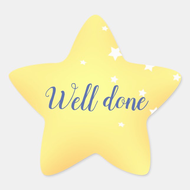 Well Done 3D Yellow Star  Star Sticker (Front)