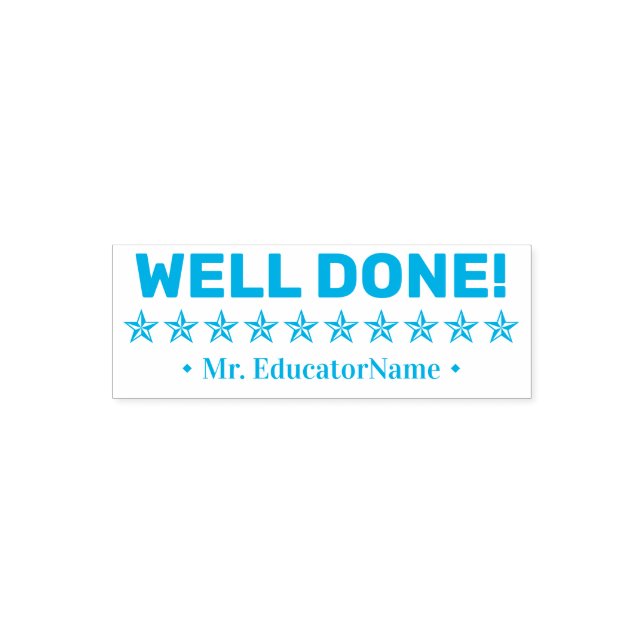 "WELL DONE!" Assignment Marking Rubber Stamp (Design)