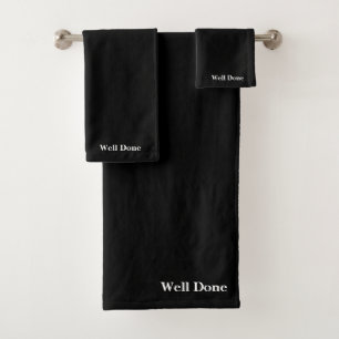 Well Done Black Bath Towel Set