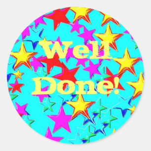 Well Done Blue Star sticker
