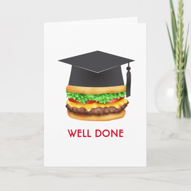 Well Done Burger Congratulations Graduate Card (Front)