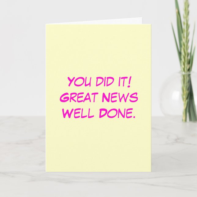 Well Done card. Card (Front)