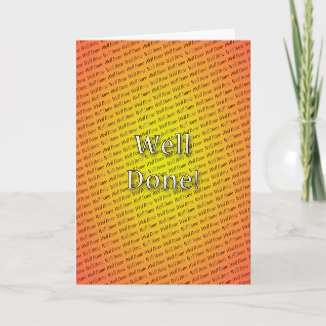 Well done card with repeating text (Front)