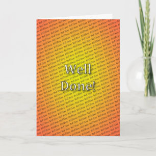 Well done card with repeating text