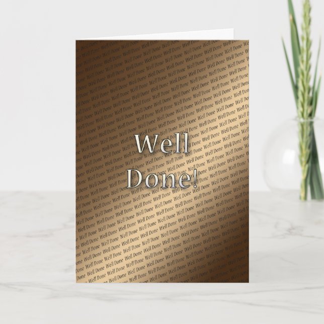 Well done card with repeating text (Front)