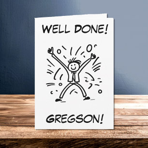 Well Done Cartoon Boy You Did Great Card