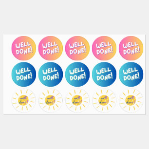 “Well Done!” Colorful Encouragement Sticker