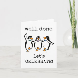 Well Done, Congratulations, Let's Celebrate, Cute Card