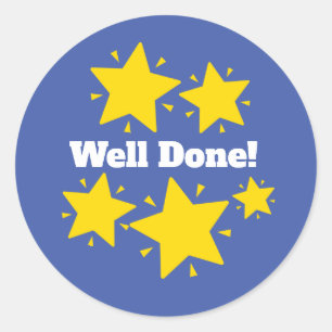 "Well Done!"  Customise Reward Sticker