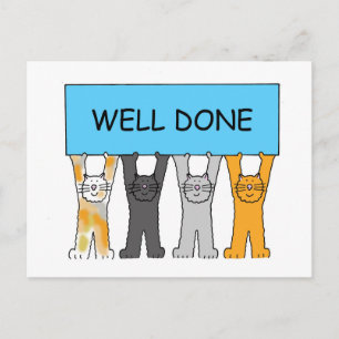 Well Done Cute Cartoon Cats Postcard