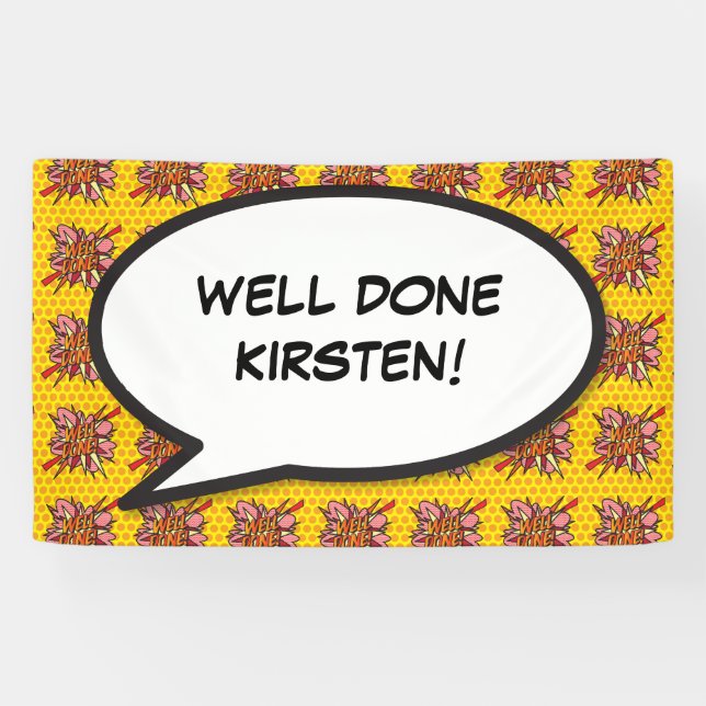 WELL DONE Fun Modern Retro Comic Book Banner (Horizontal)