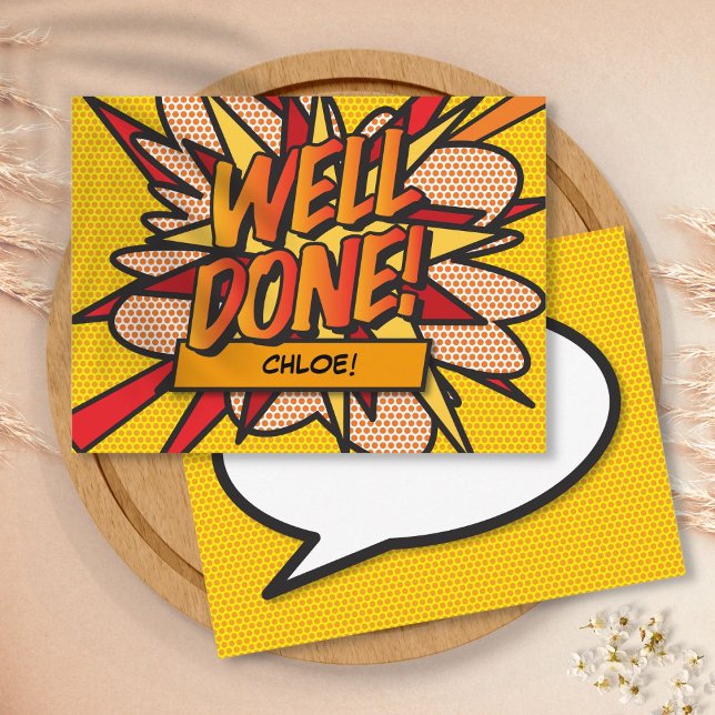 WELL DONE Fun Retro Comic Book Pop Art Postcard (WELL DONE Fun Retro Comic Book Pop Art Postcard)