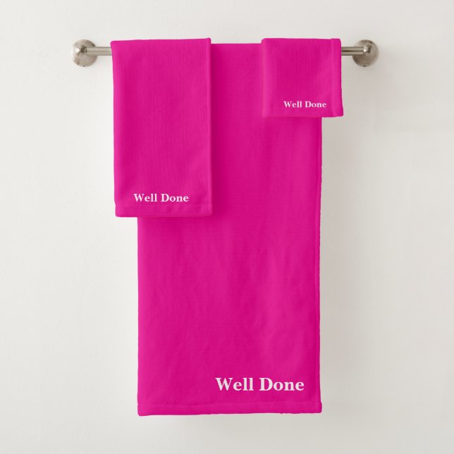 Well Done Hot Pink Bath Towel Set (Insitu)