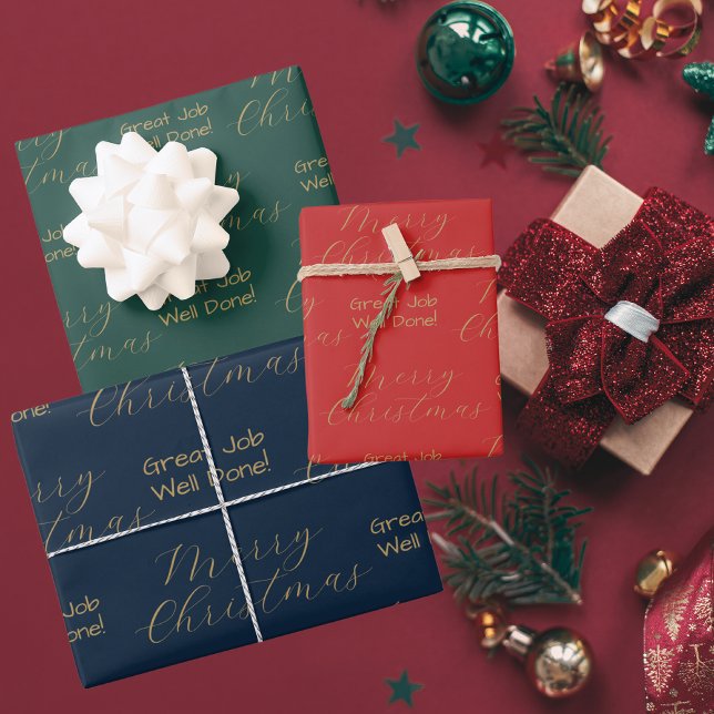 Well Done | Merry Christmas Employee Business Wrapping Paper Sheet (Creator Uploaded)