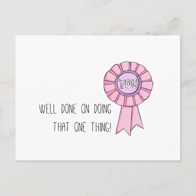 "Well done" Postcard (Art by Em Somerville) (Front)