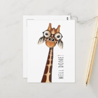 Well Done! Postcard - Studious Giraffe