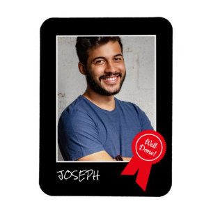 Well Done Red Rosette, Custom Photo - Personalized Magnet