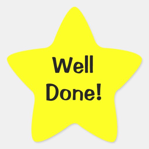 Well Done Star Stickers ! | Zazzle