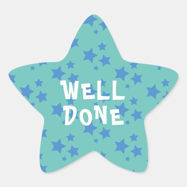 Well Done Teacher Encouragement Star Sticker (Front)